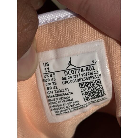 Nike Air Jordan 1 Low Sunset Haze Bright Citrus DC0774-801 Size 11W - Picture 6 of 6